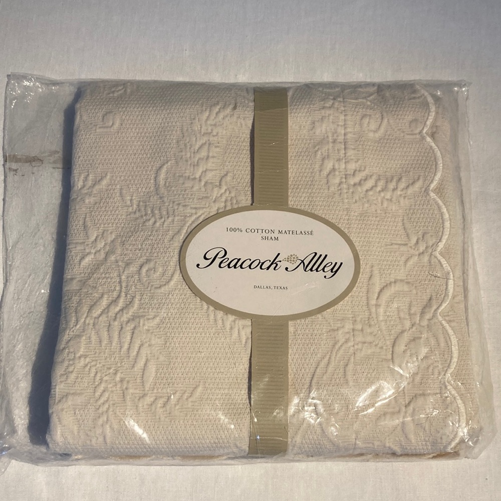 Peacock Alley Allyson matelassé Euro sham ivory